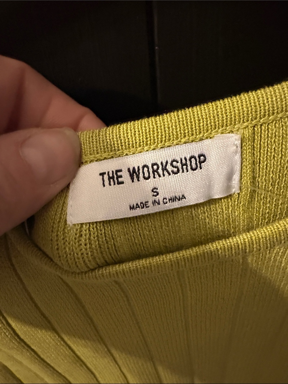 Workshop Republic Clothing Ribbed Tank Top in Lime Green - Picture 2 of 3